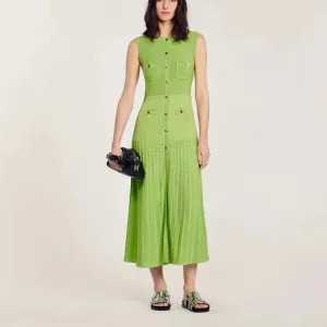 Elegant Sleeveless Knit Long Dress - Summer 2024