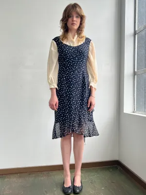 Escada Silk Dotted Ruffled Dress (M)