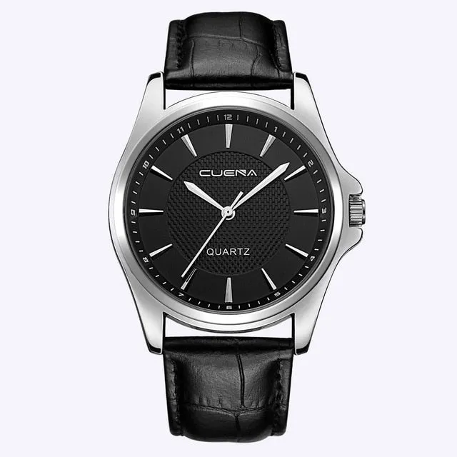 Fashion Men's Leather Military Casual Analog Quartz Wrist Watch Business Watches Business Men Watches Relogio Masculino Saat
