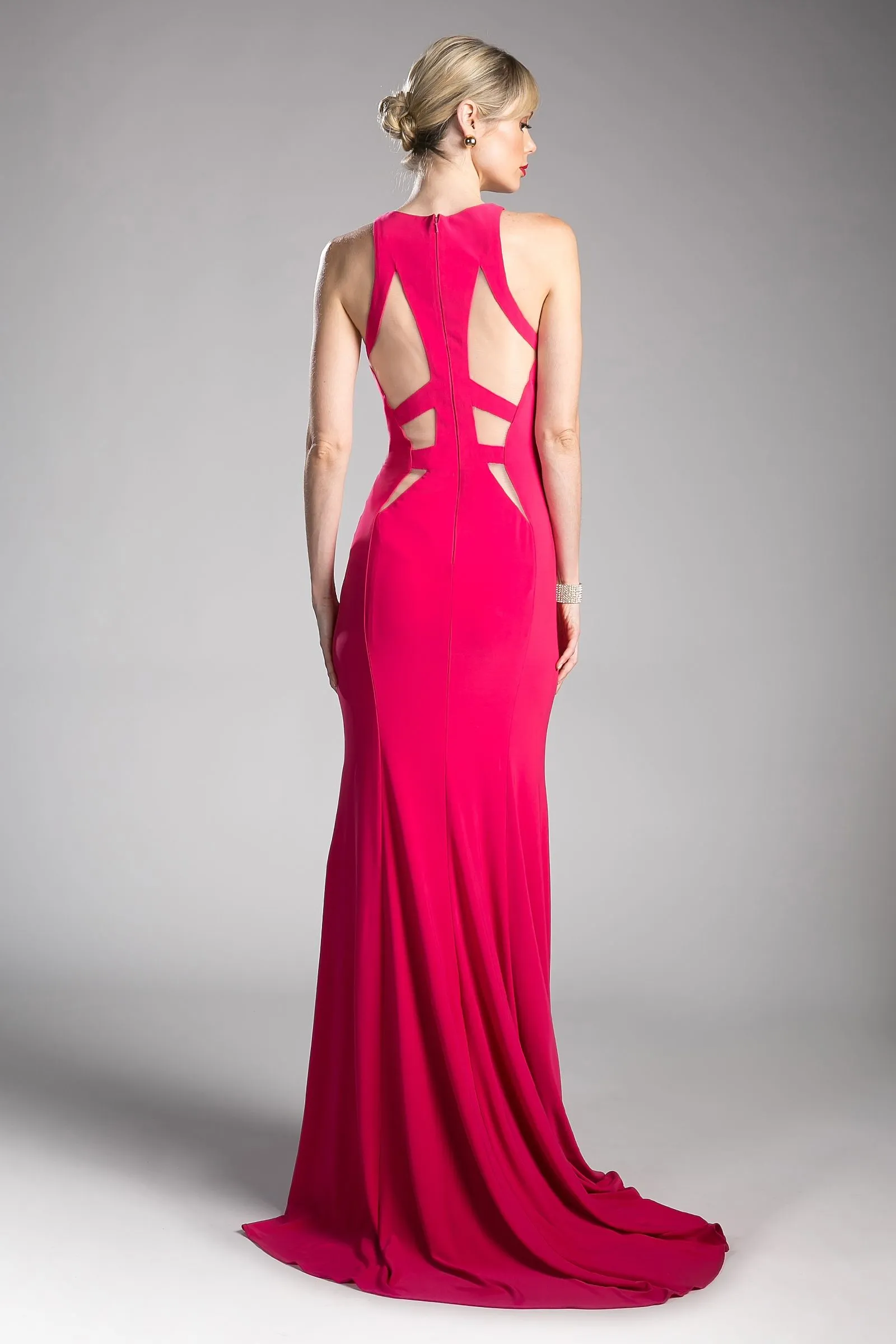 Fitted Knit Dress With Cut Outs