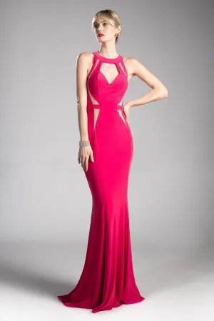 Fitted Knit Dress With Cut Outs