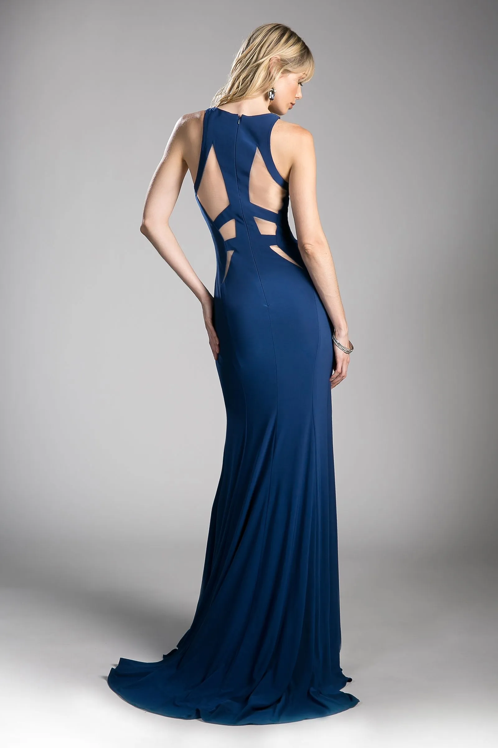 Fitted Knit Dress With Cut Outs