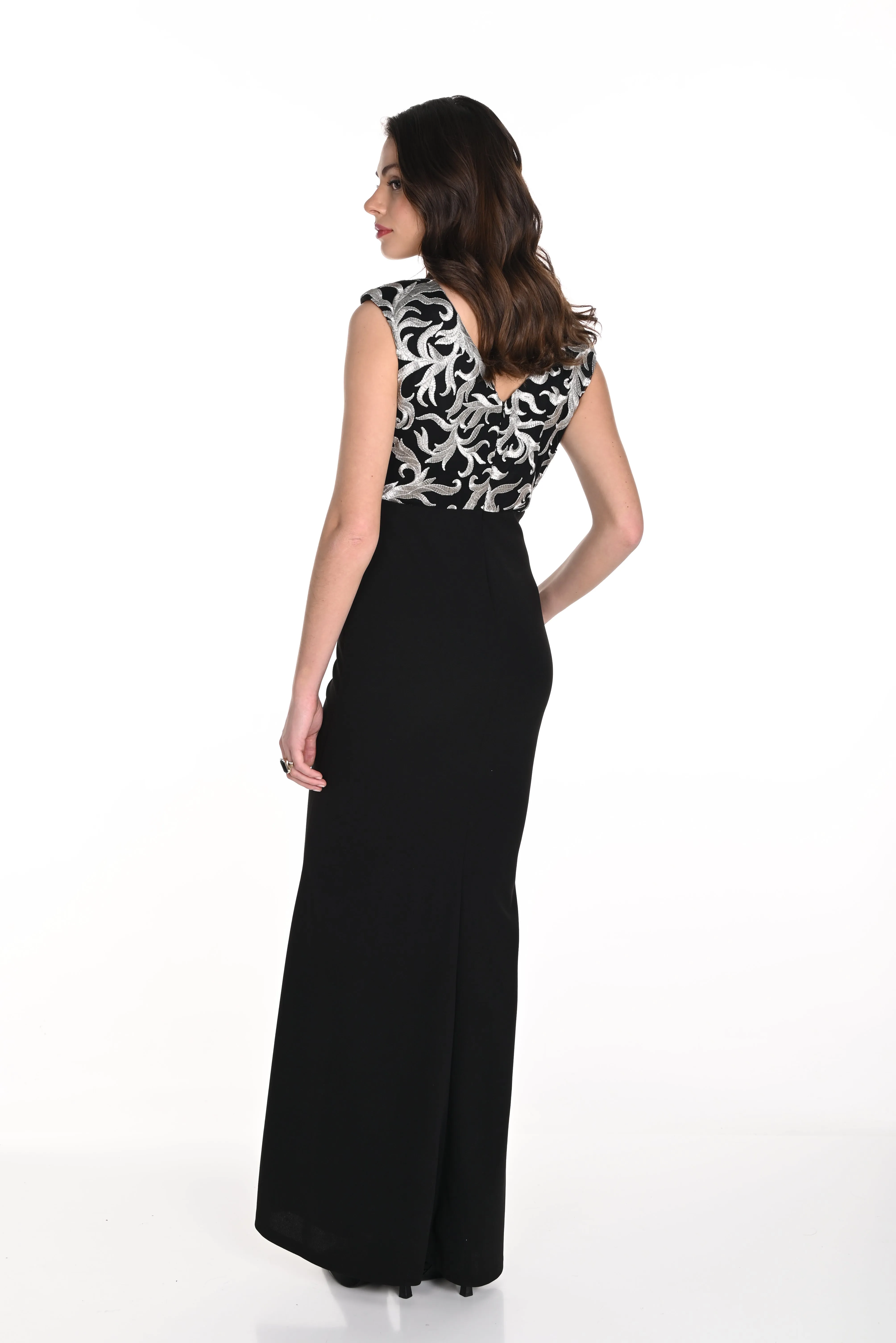 Frank Lyman Fall 2024-249235-Knit Dress-Black/Gold