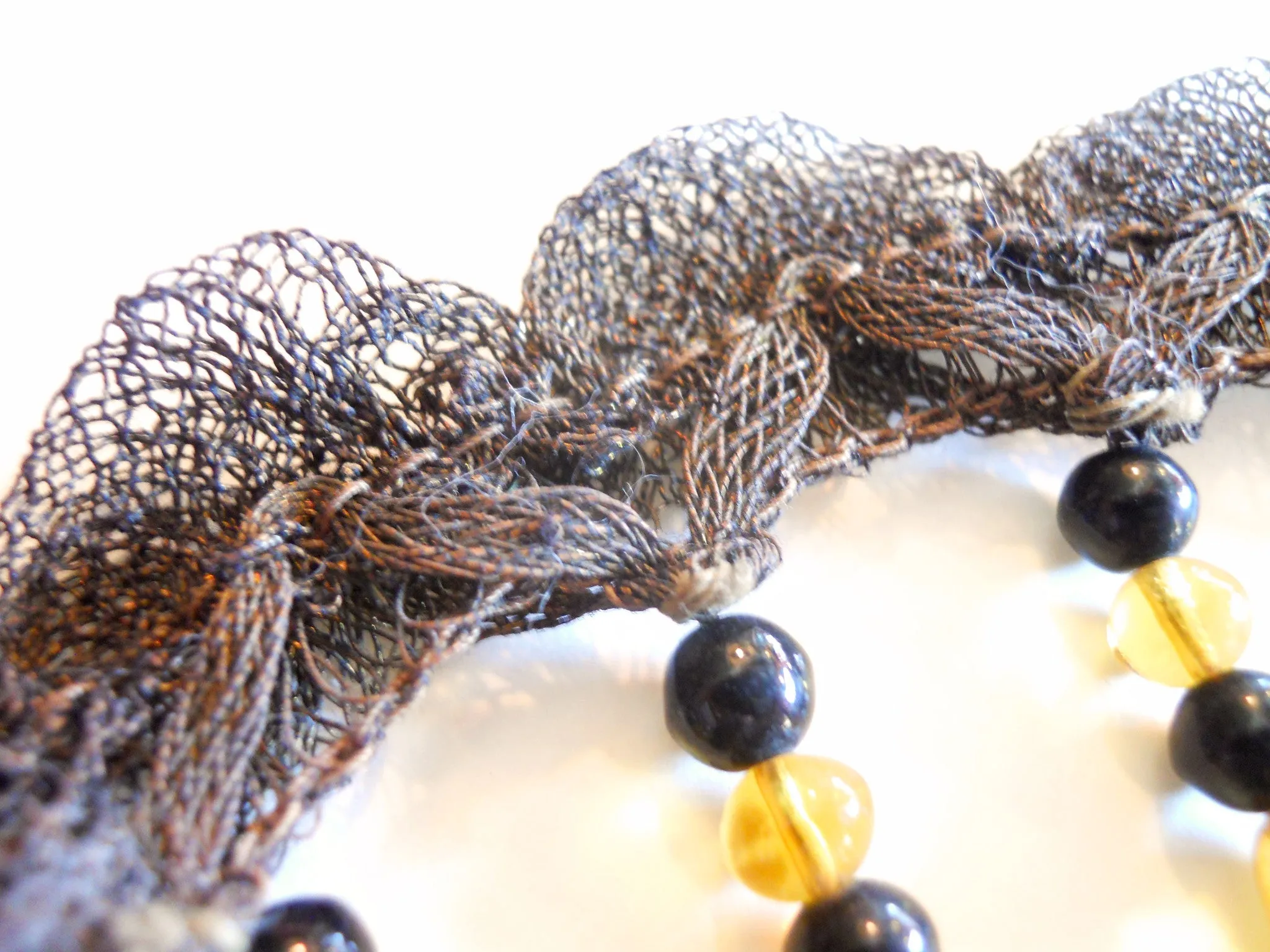 Fringed Beaded Metallic Dress or Hair Accent circa 1920s