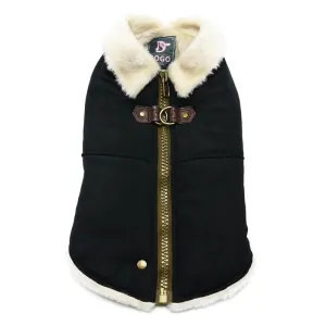 Furry Runner Dog Coat Black