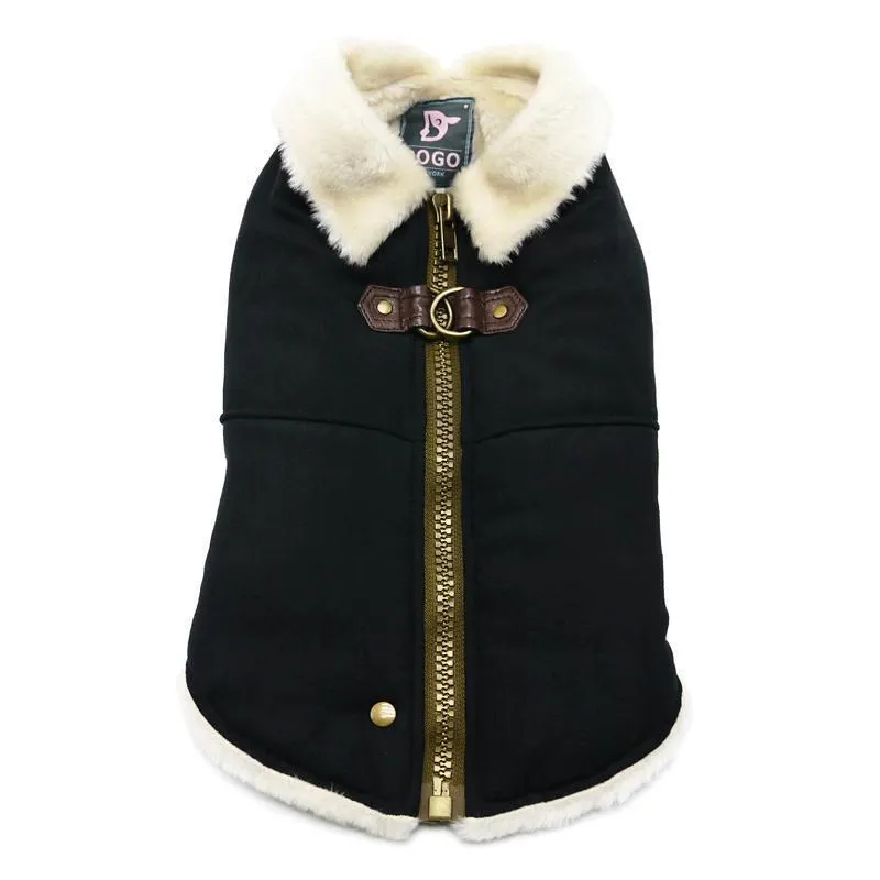 Furry Runner Dog Coat Black