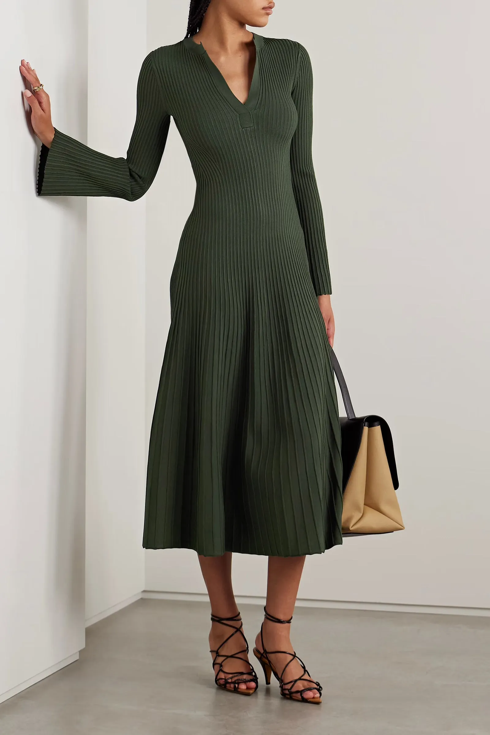 Genna Ribbed-Knit Midi Dress