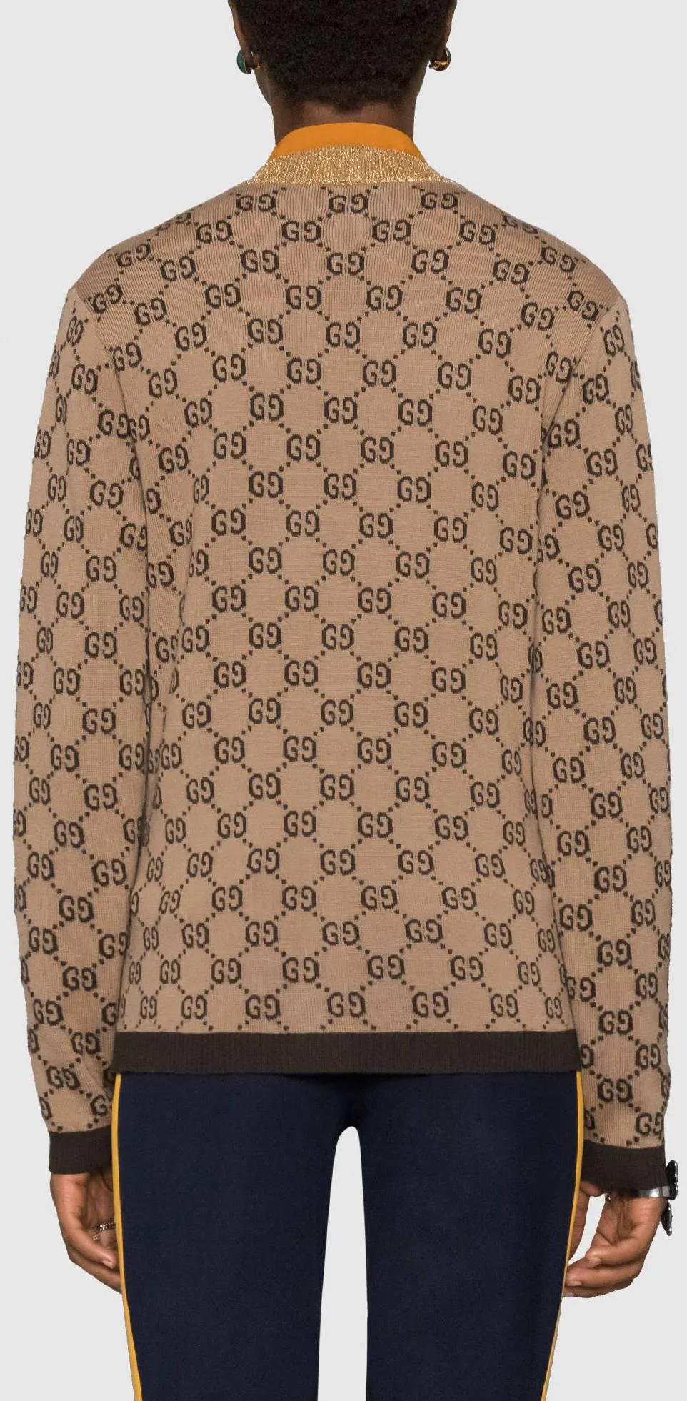 GG Jacquard Knit Cardigan Sweater