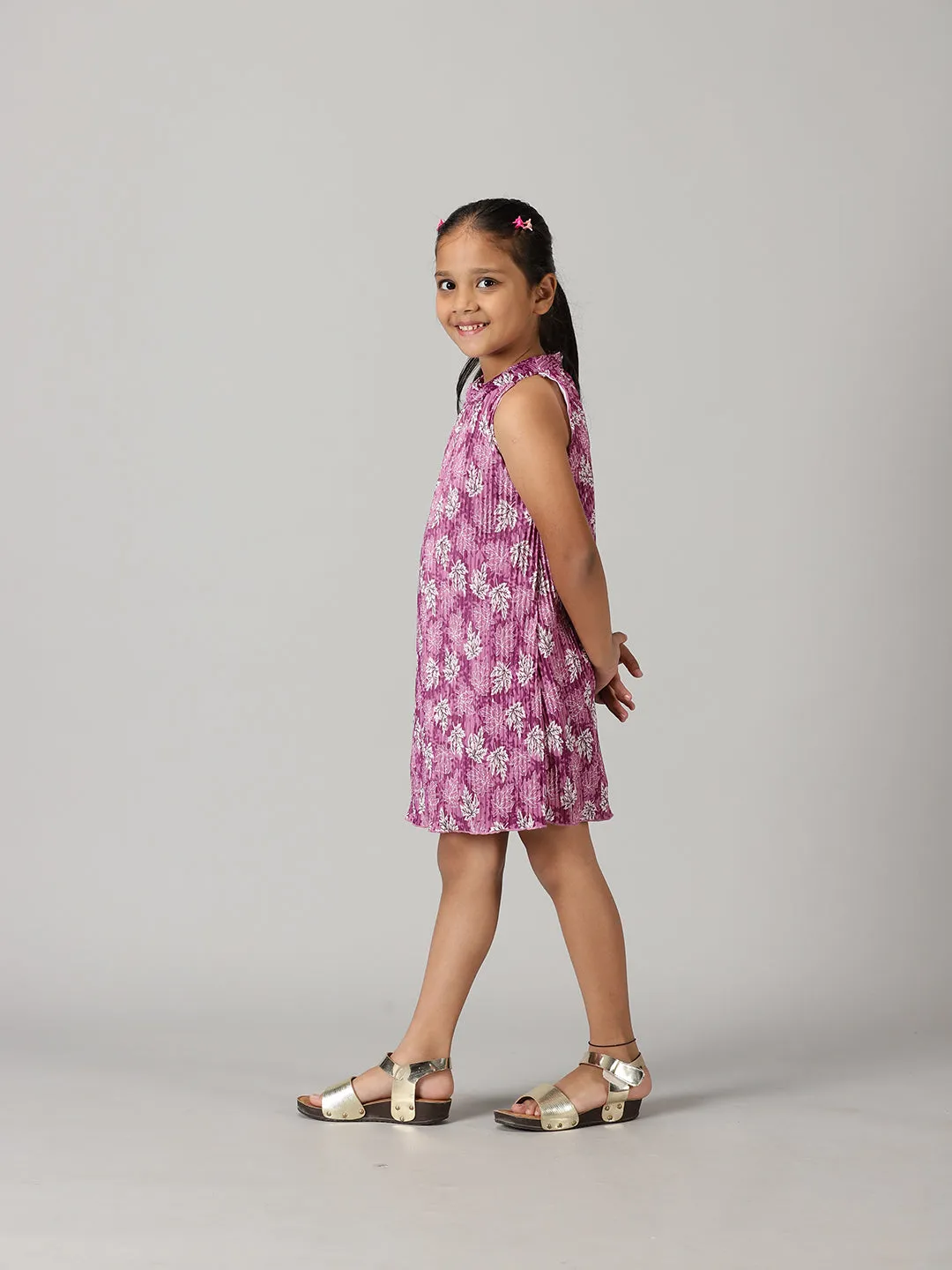 Girls Pleated Halter neck Dress