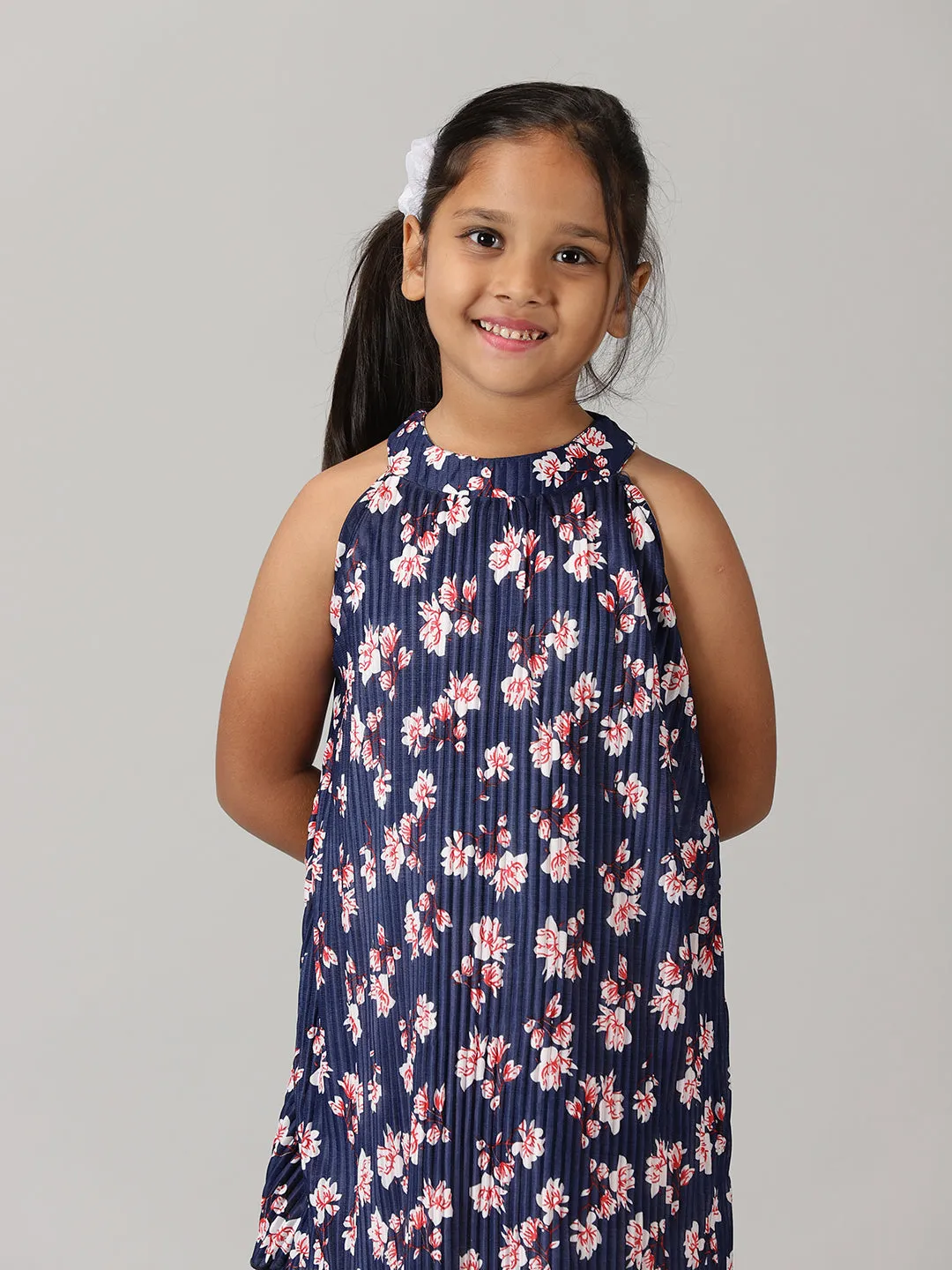 Girls Pleated Halter neck Dress