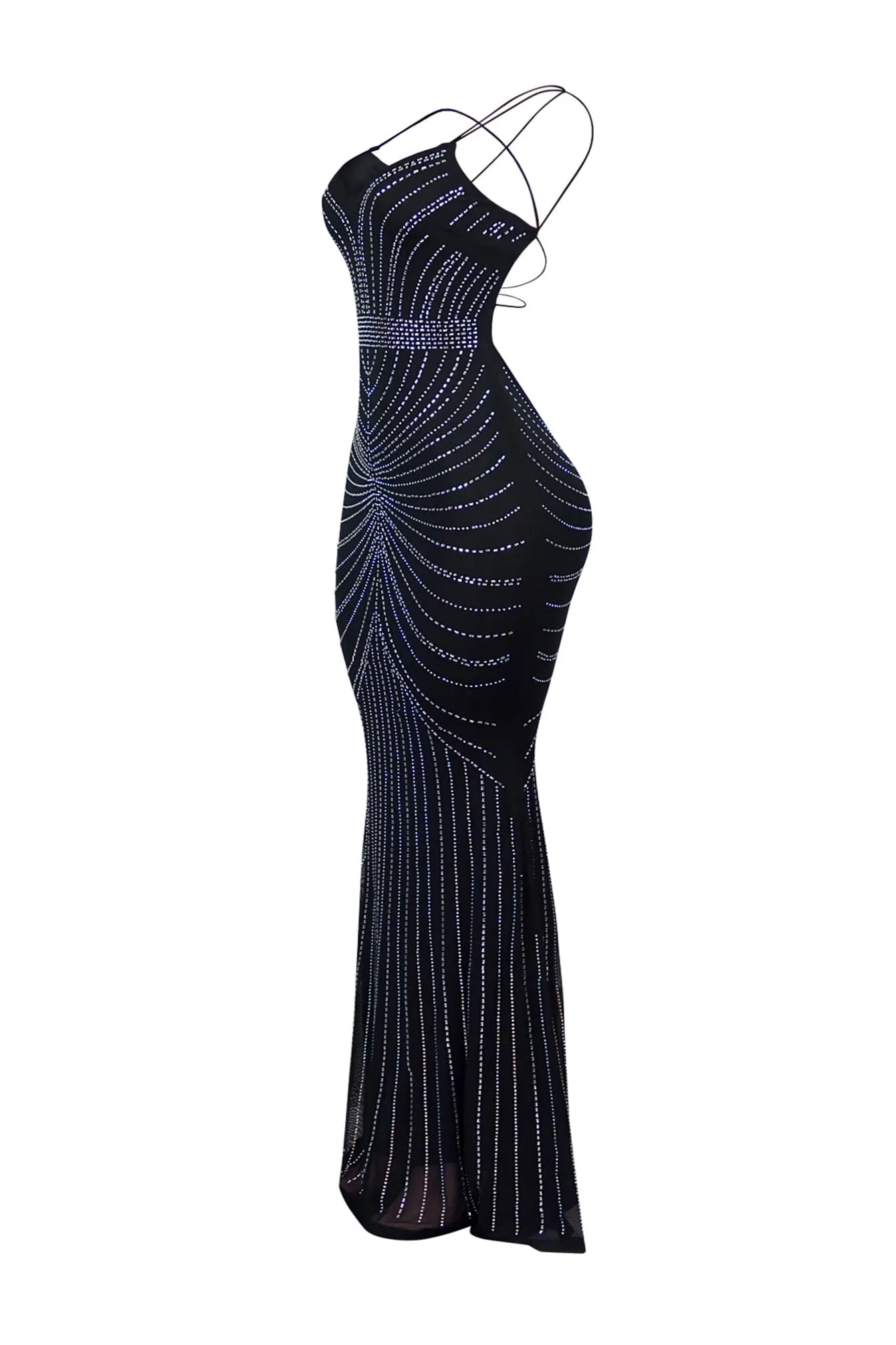 Gorgeous Girls Rhinestone Strappy Maxi Dress