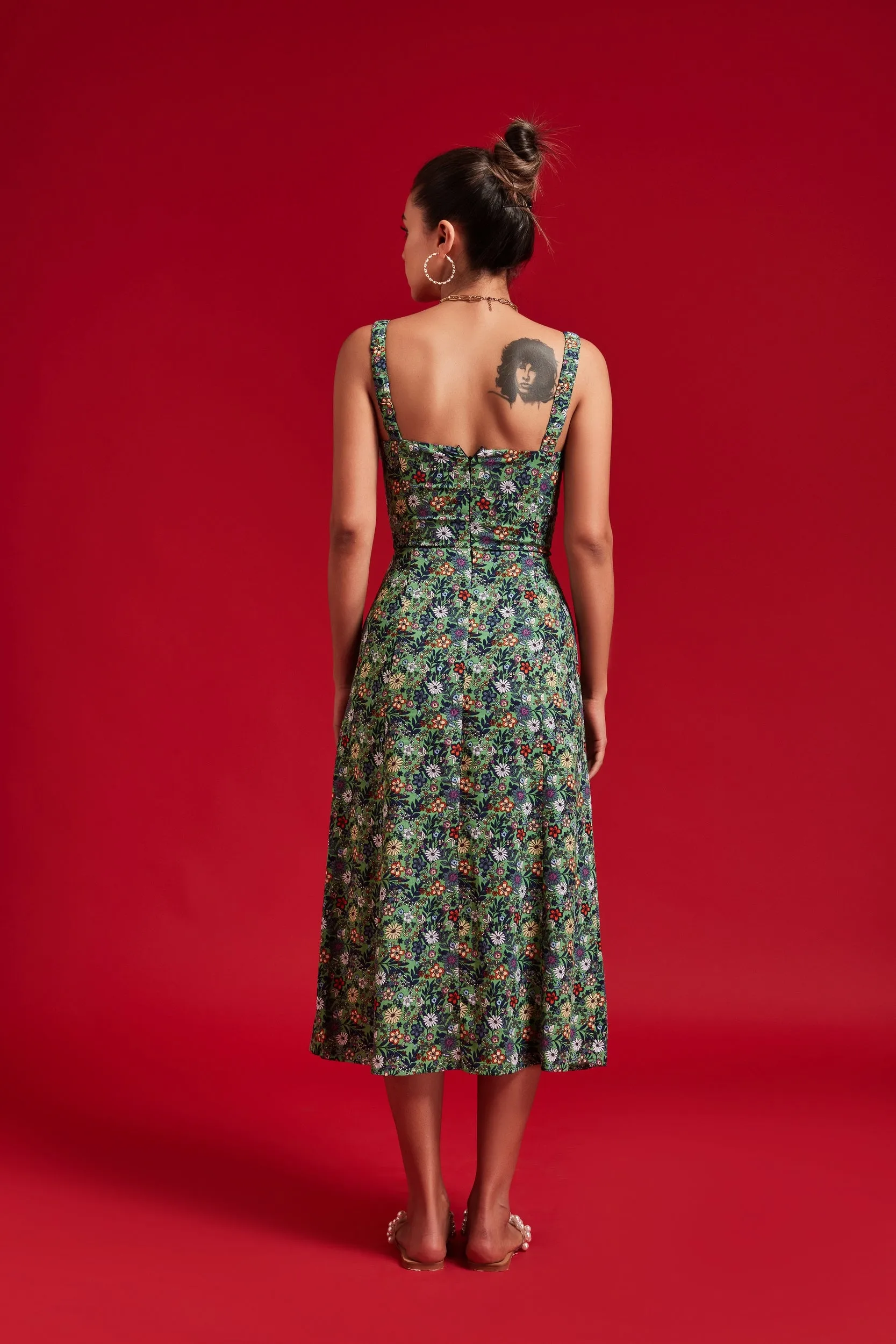 Green Floral Slip Dress