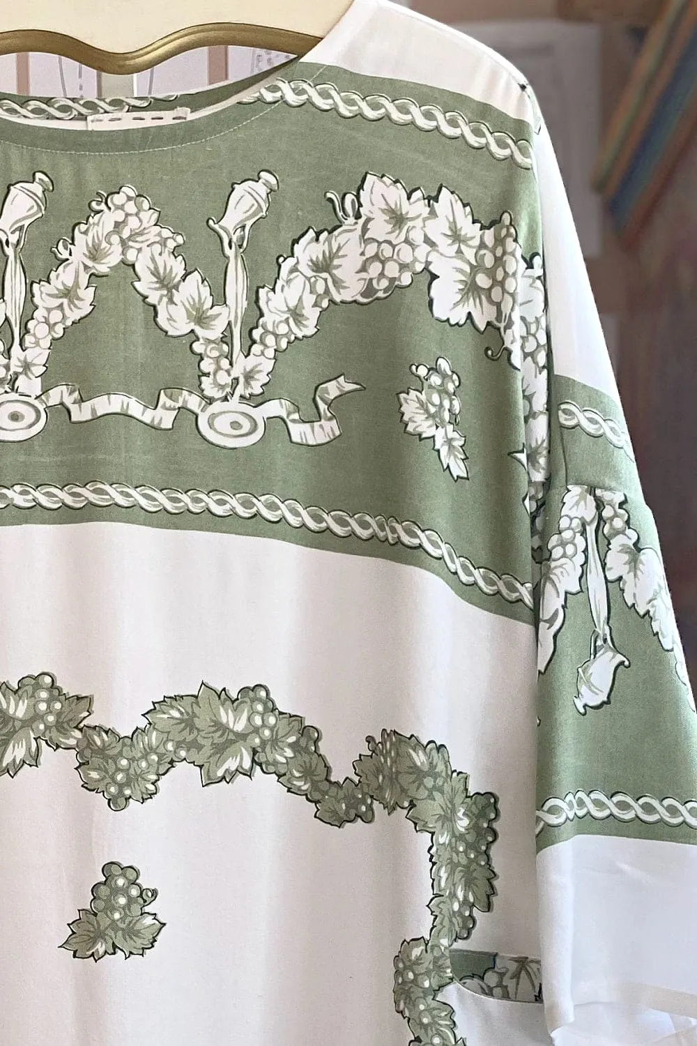 Green Vintage Print Bubble Dress