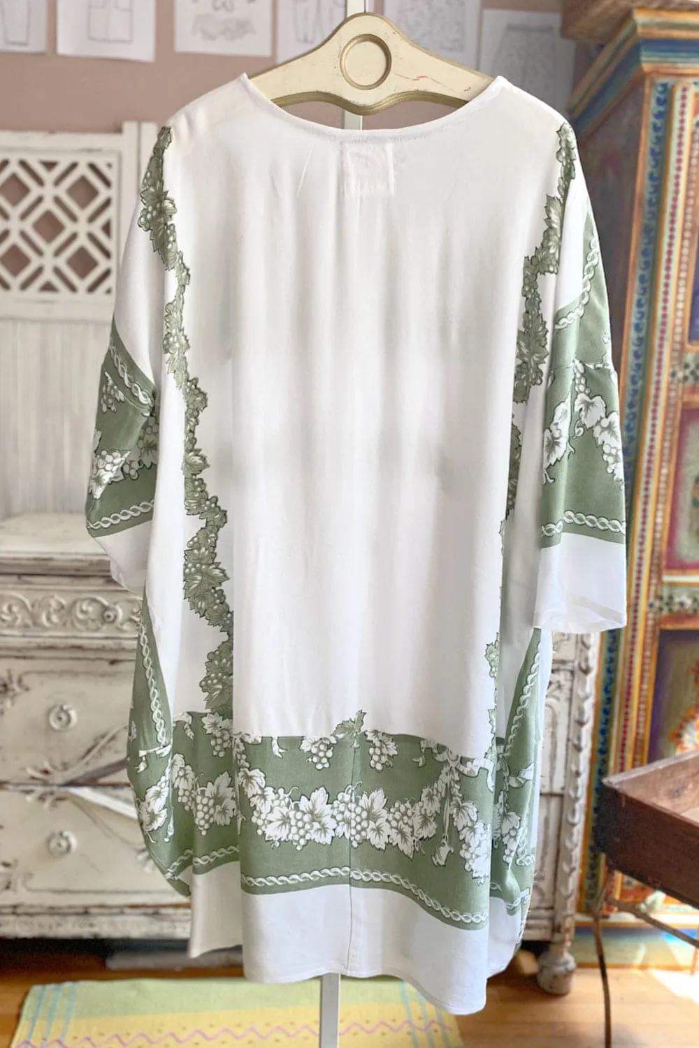 Green Vintage Print Bubble Dress