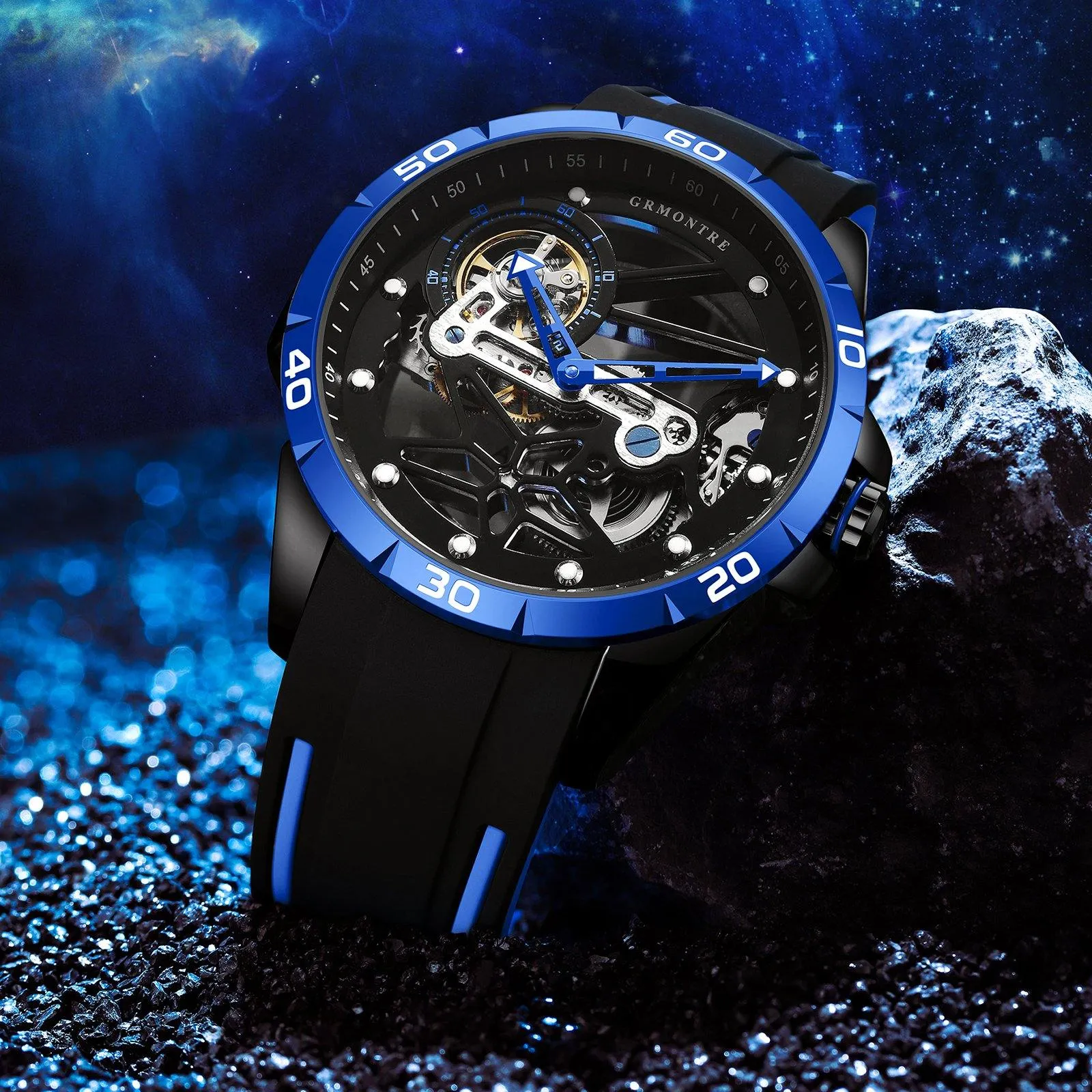 Grmontre Skeleton Automatic Watches Red G-6601M