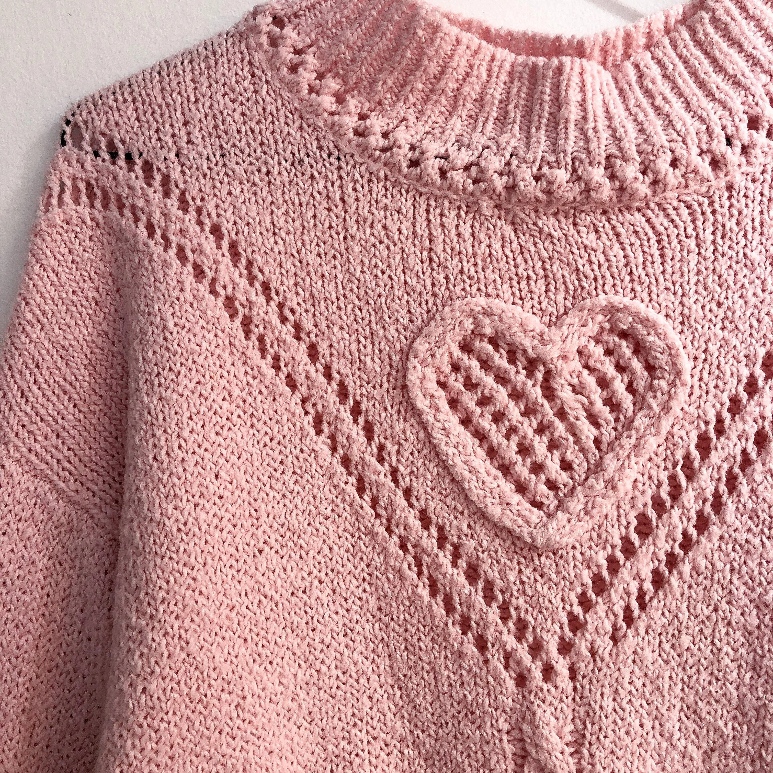 Heart Hand Knit Sweater