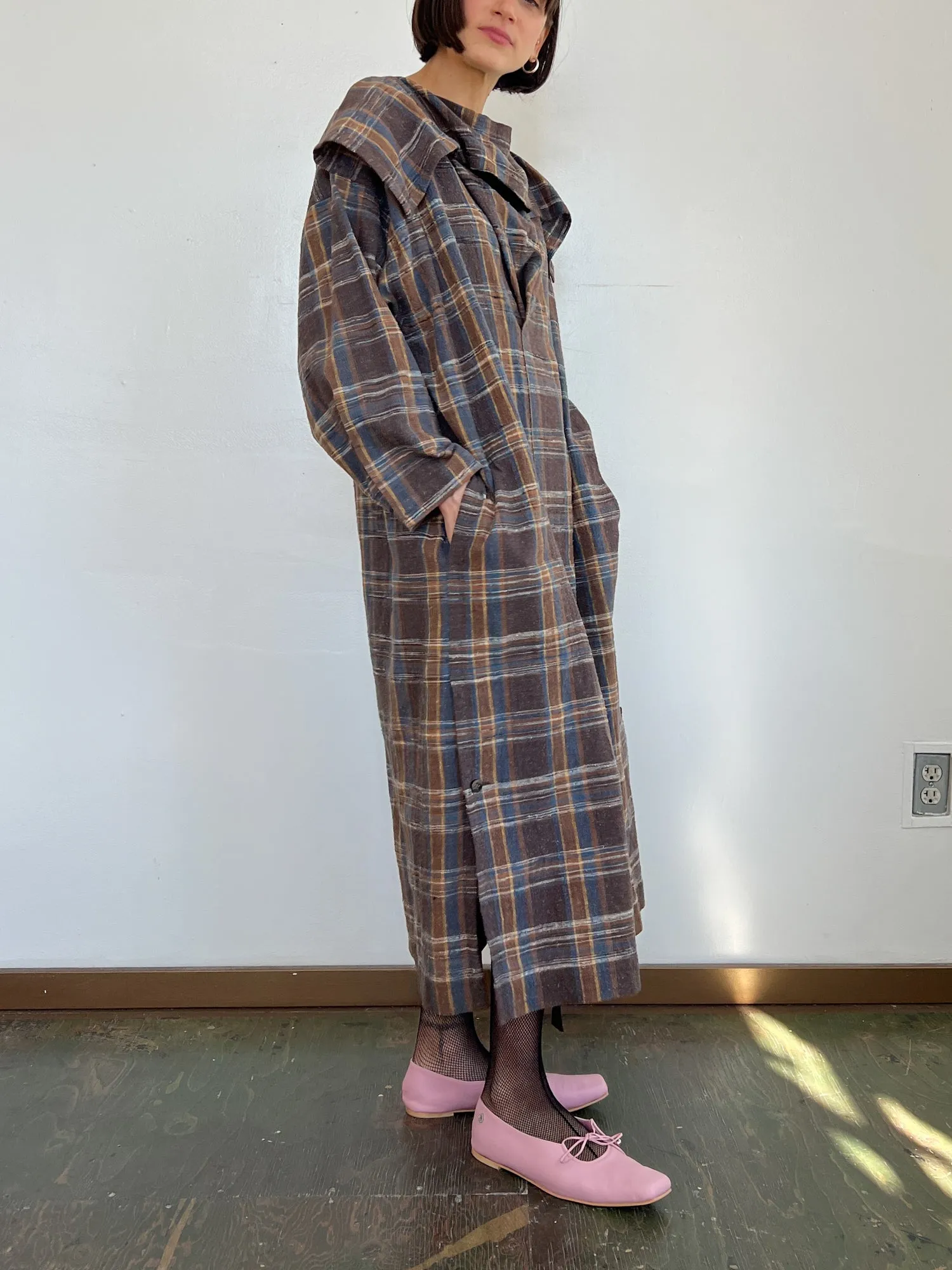 Issey Miyake Plantation Plaid Dress (S)