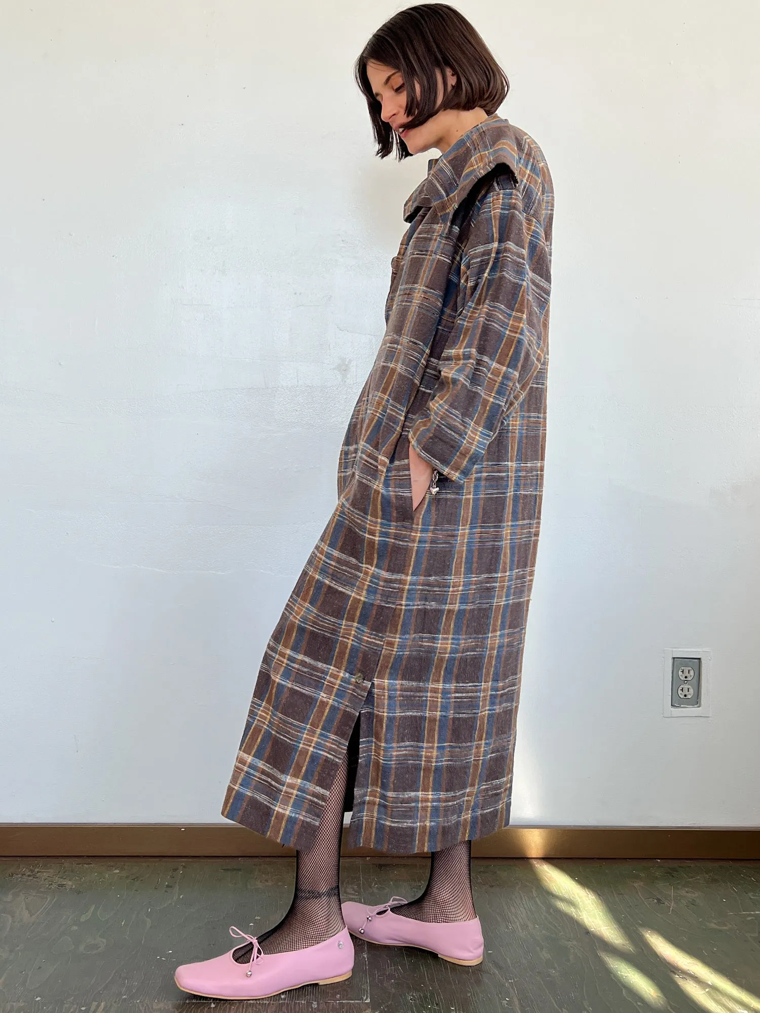 Issey Miyake Plantation Plaid Dress (S)