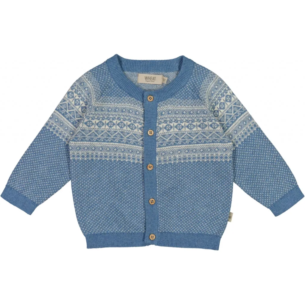 Jacquard Cardigan Jeppe - bluefin melange