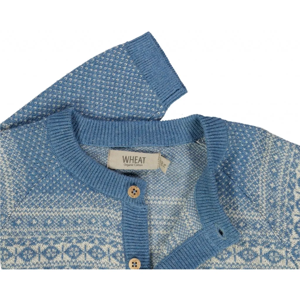 Jacquard Cardigan Jeppe - bluefin melange