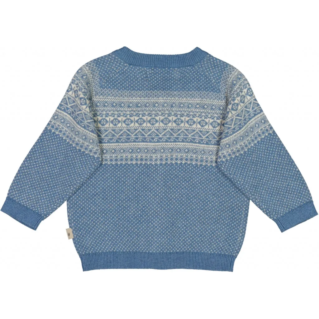 Jacquard Cardigan Jeppe - bluefin melange