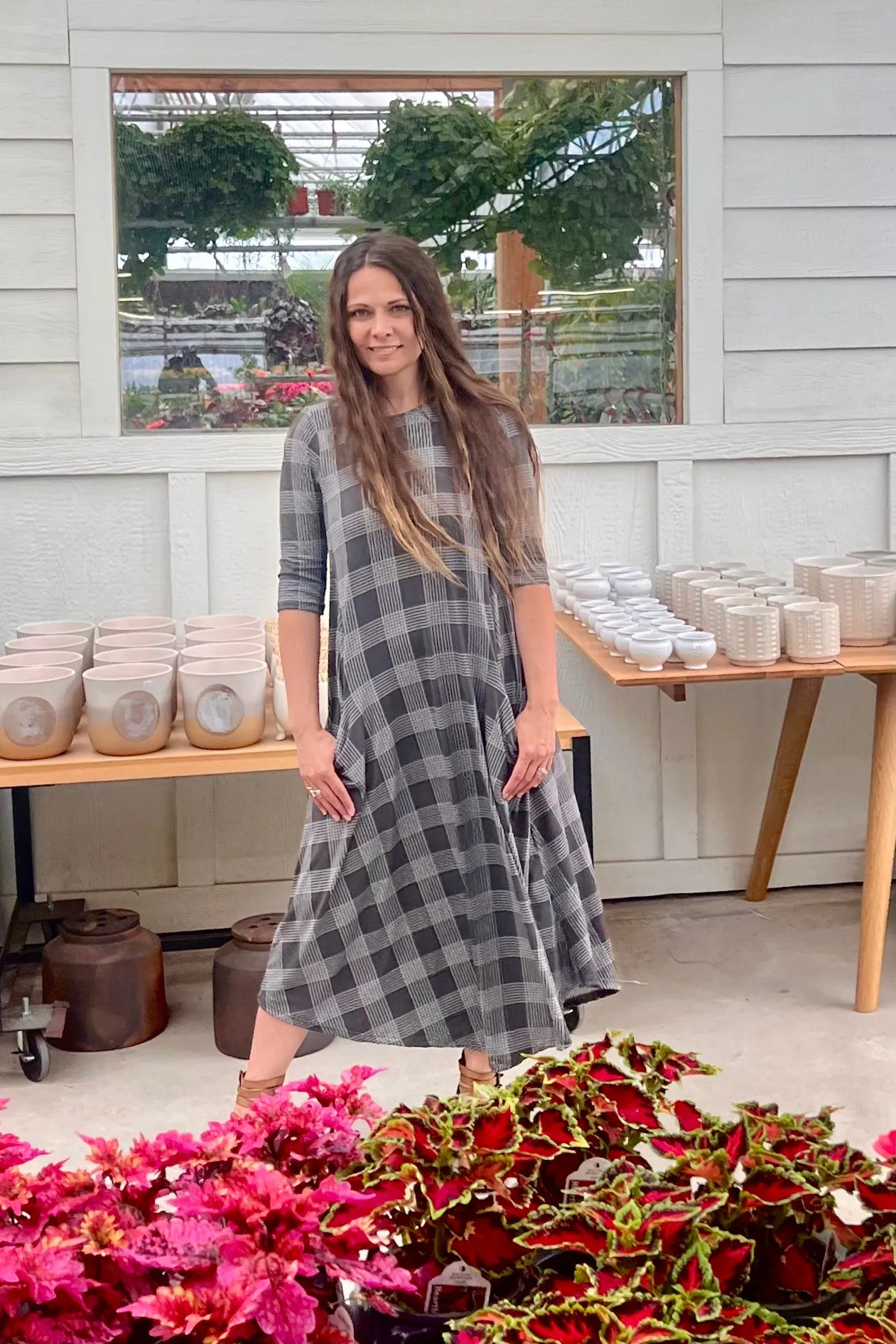 Jessi Dress Gray Plaid