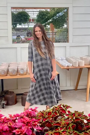 Jessi Dress Gray Plaid