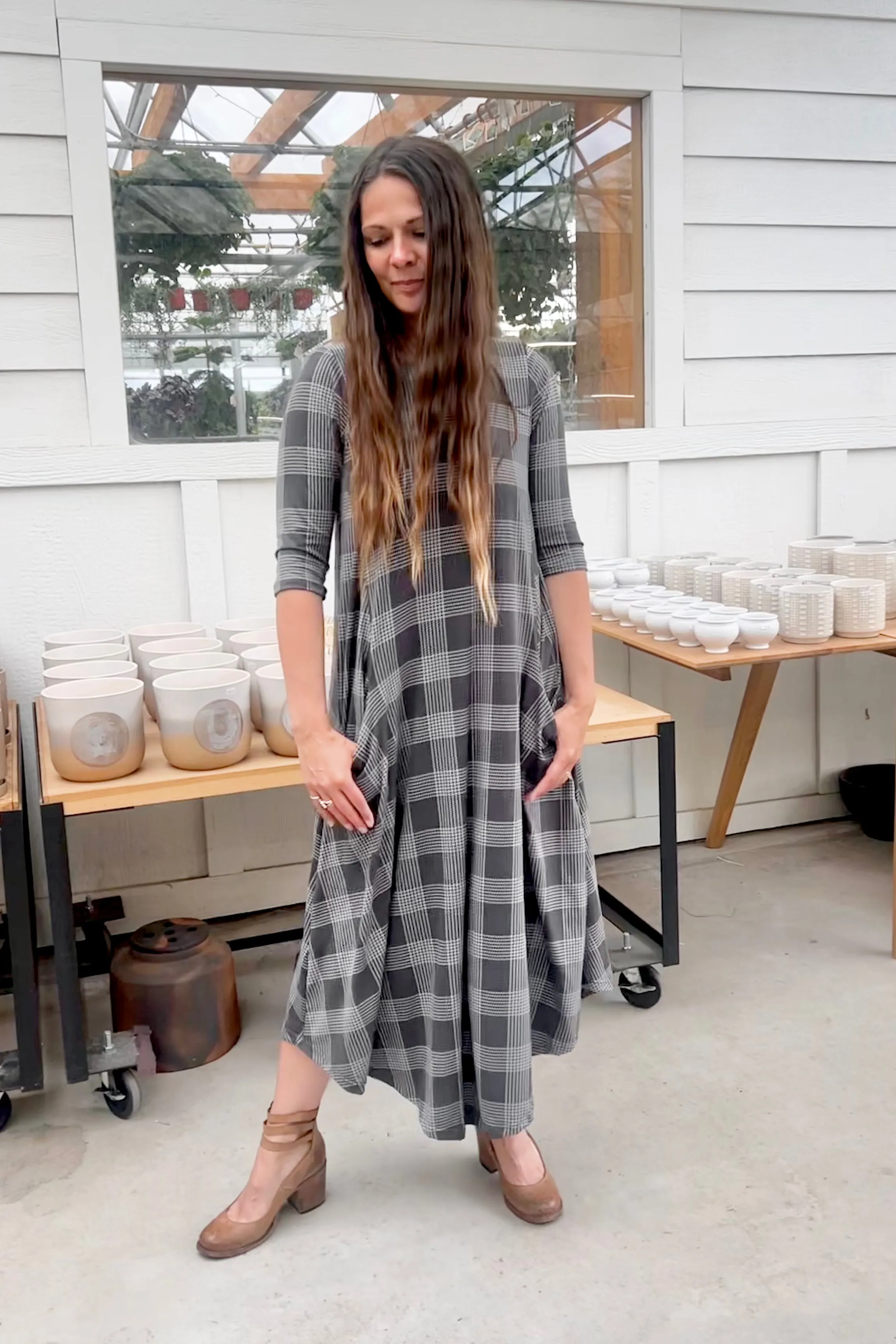 Jessi Dress Gray Plaid
