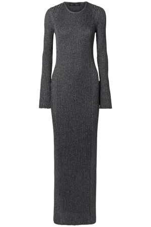 Joni Metallic Ribbed-knit Maxi Dress