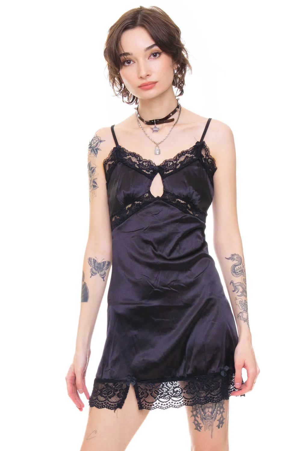 Josie Black Mini Slip Dress