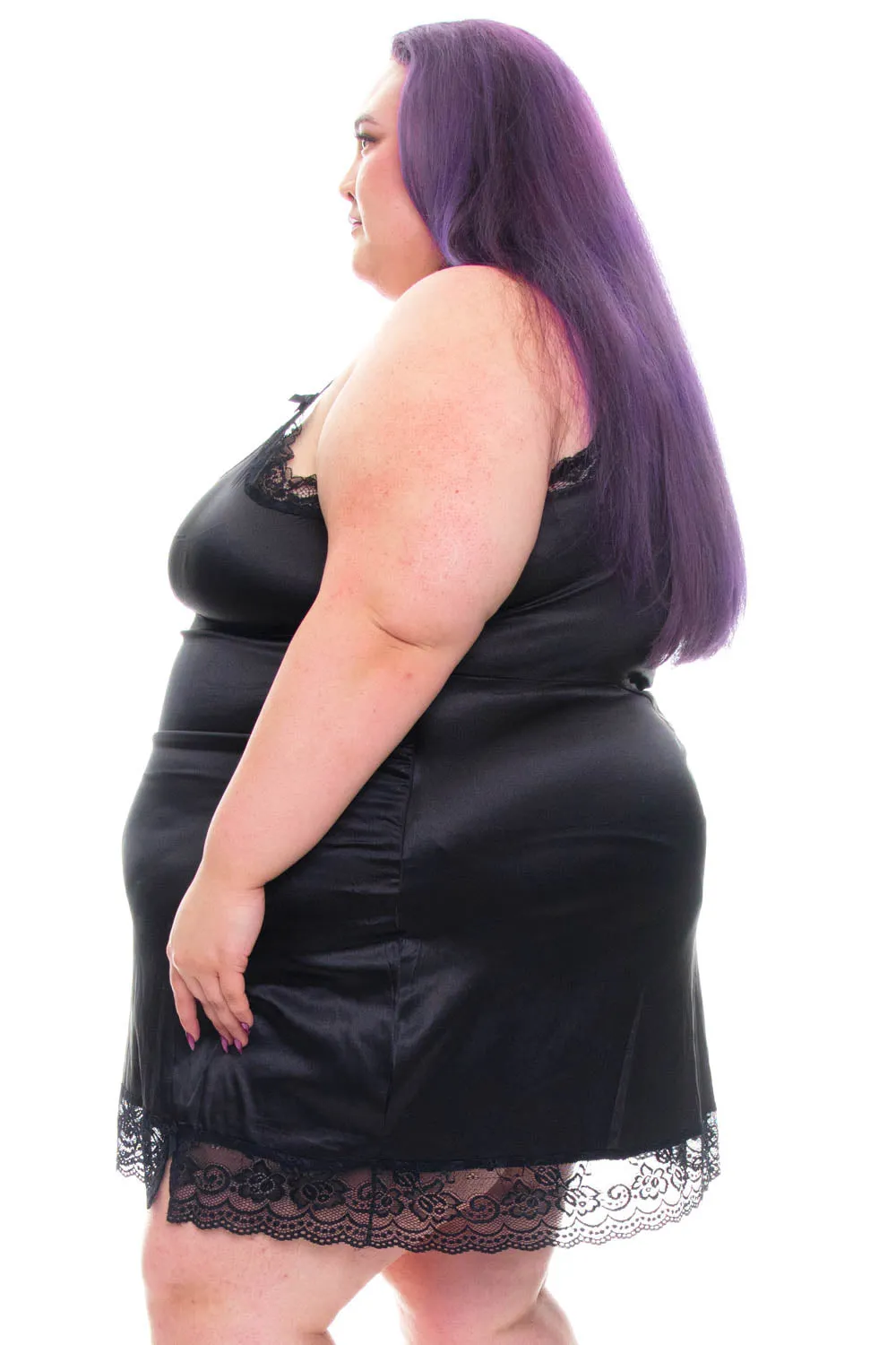 Josie Black Mini Slip Dress