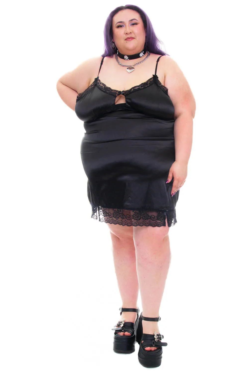 Josie Black Mini Slip Dress