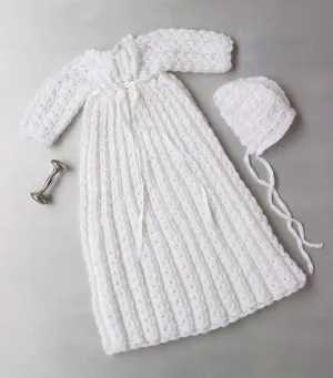 Knit Christening Gown And Bonnet Pattern