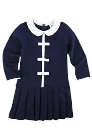 Knit Drop Waist Dress w/Bows