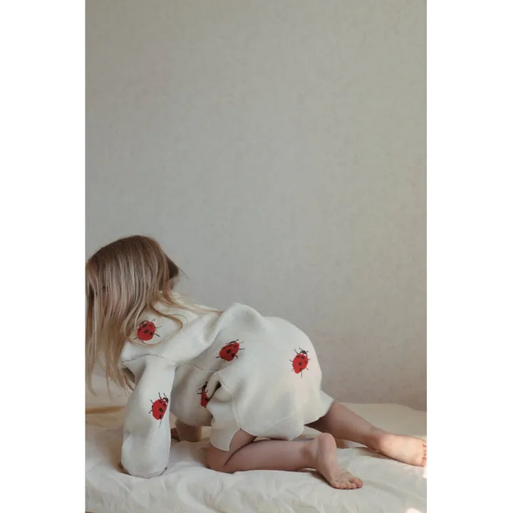 Konges Slojd Lapis Jacquard Dress - Summer Sand Ladybug
