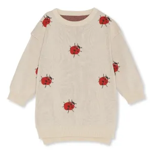 Konges Slojd Lapis Jacquard Dress - Summer Sand Ladybug