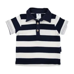 Korango - Bold Stripe Polo - Navy