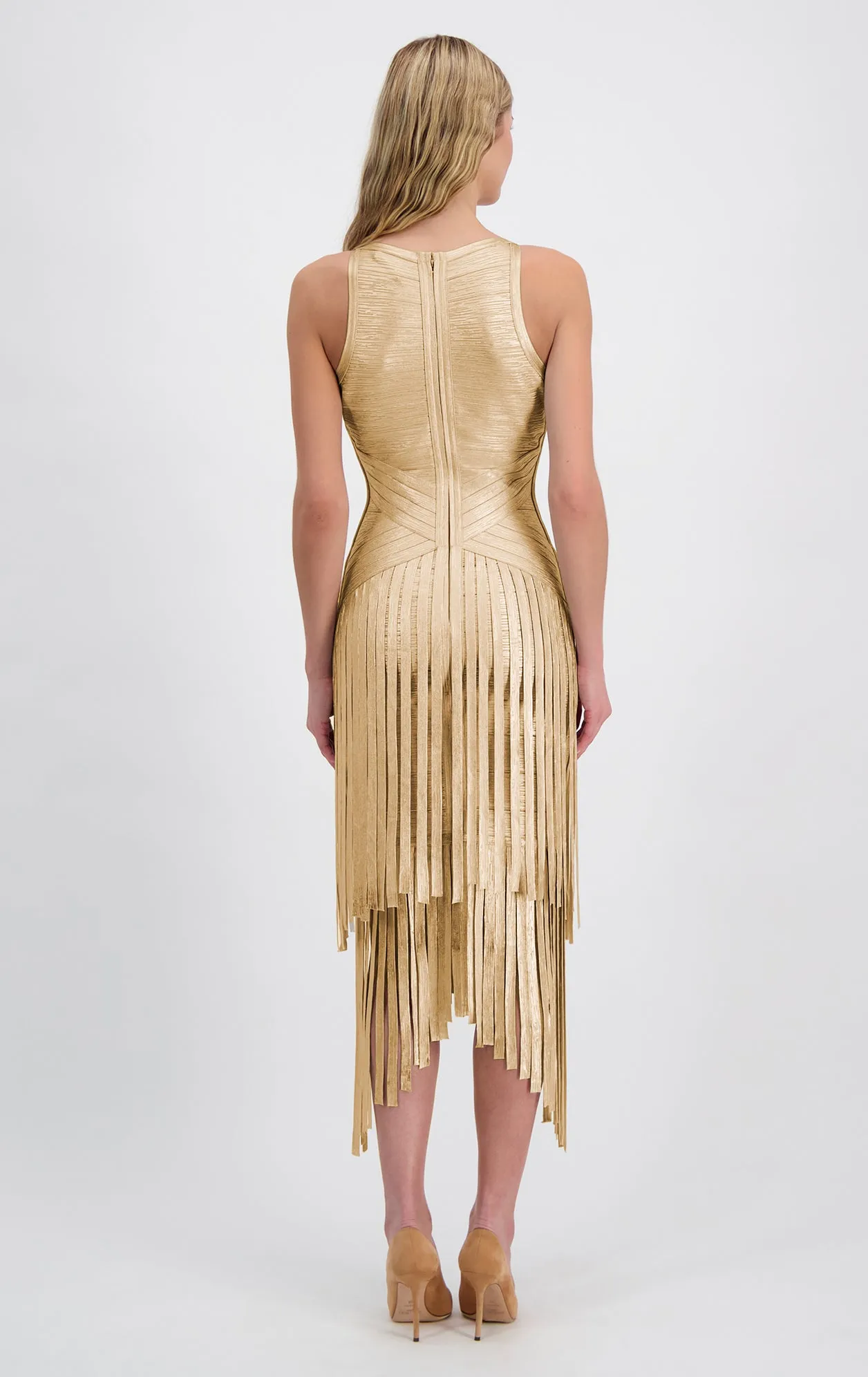 Layered Foil Fringe Dress