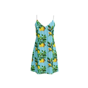 Lemon Striped Slip Dress