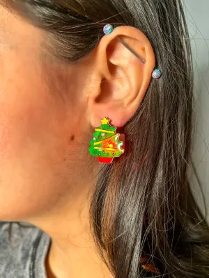 Light Up Christmas Tree Earrings