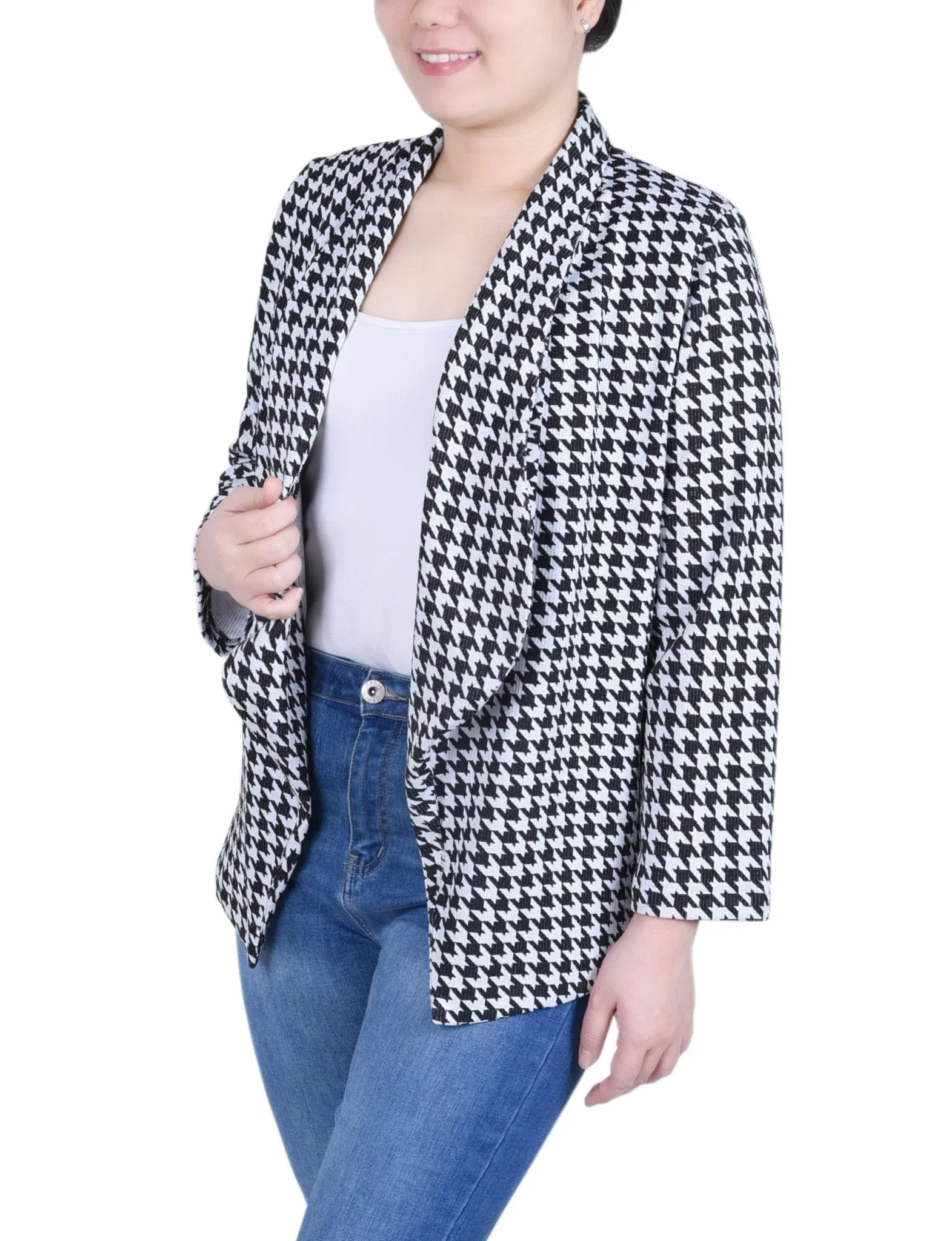Long Sleeve Ponte Jacket - Petite