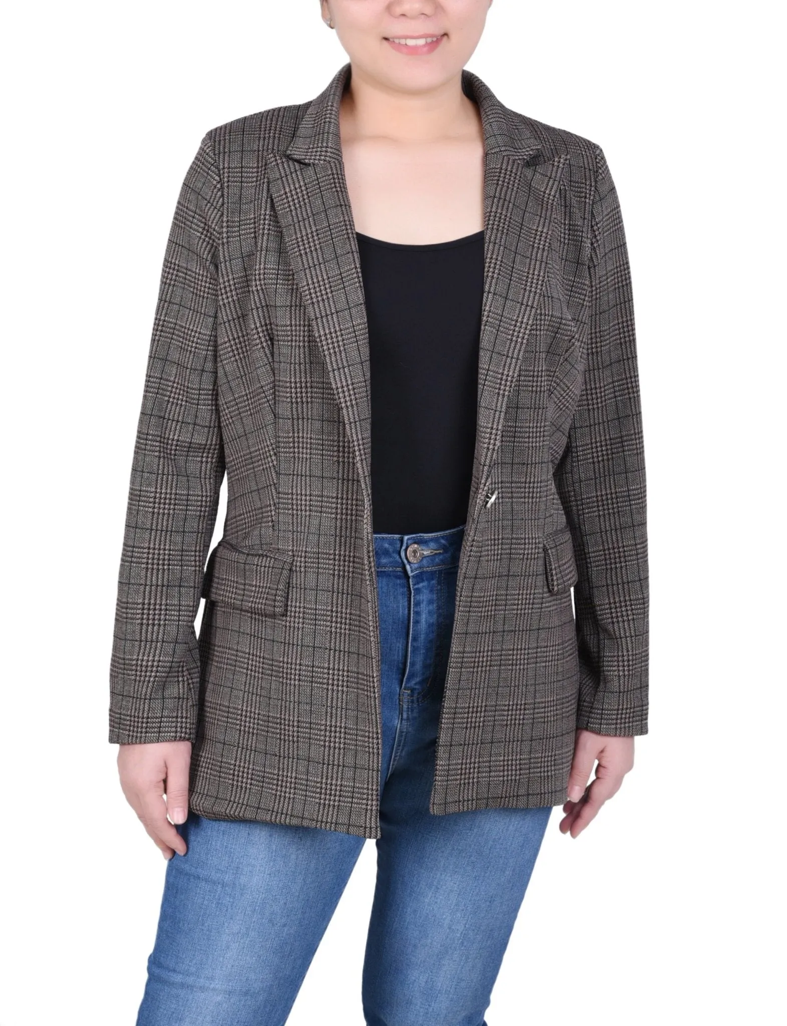 Long Sleeve Ponte Jacket - Petite