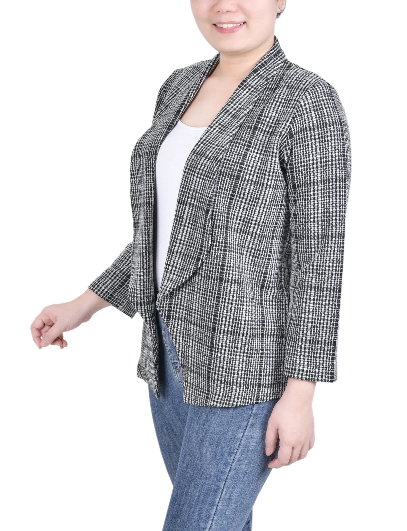 Long Sleeve Ponte Jacket - Petite