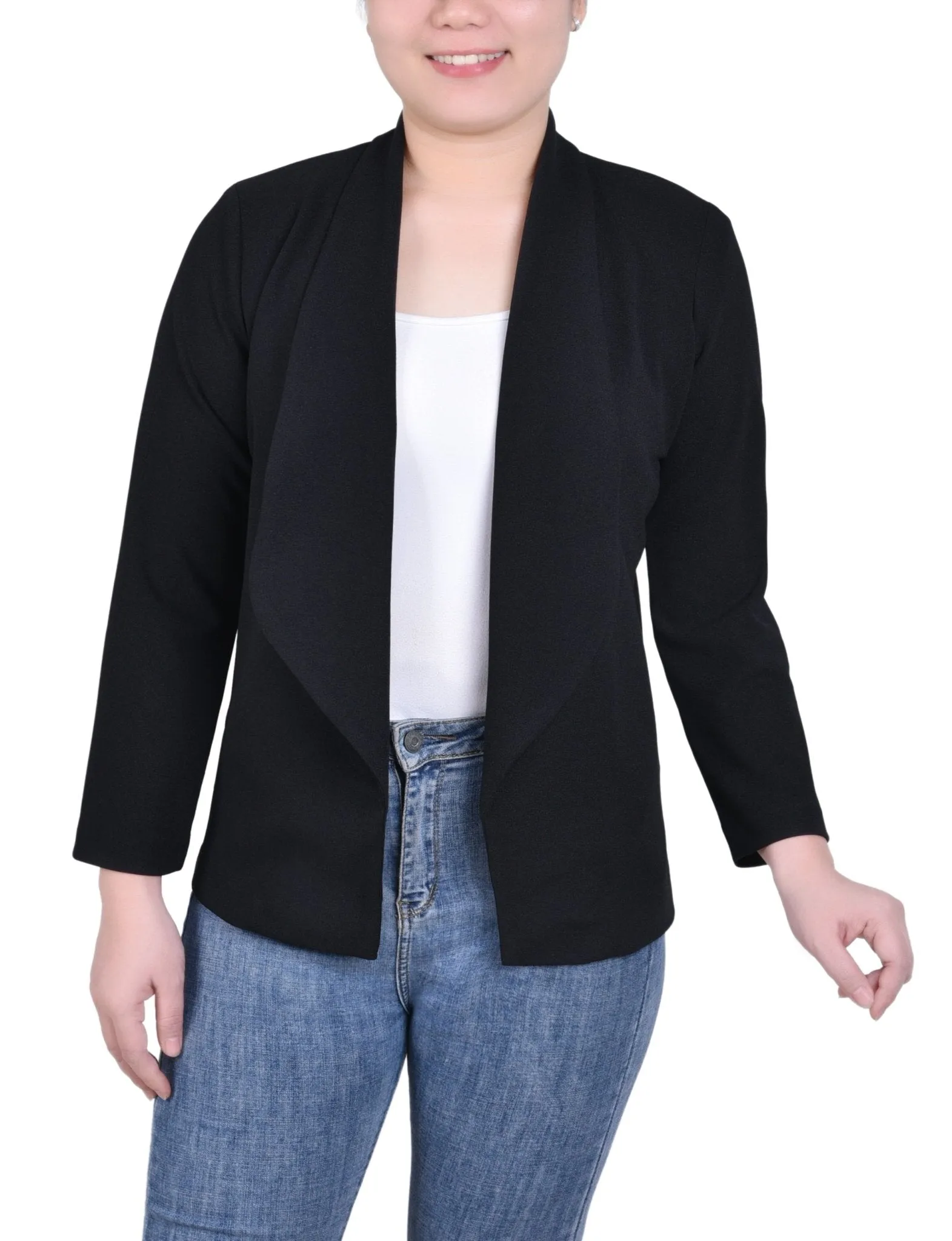 Long Sleeve Ponte Jacket - Petite