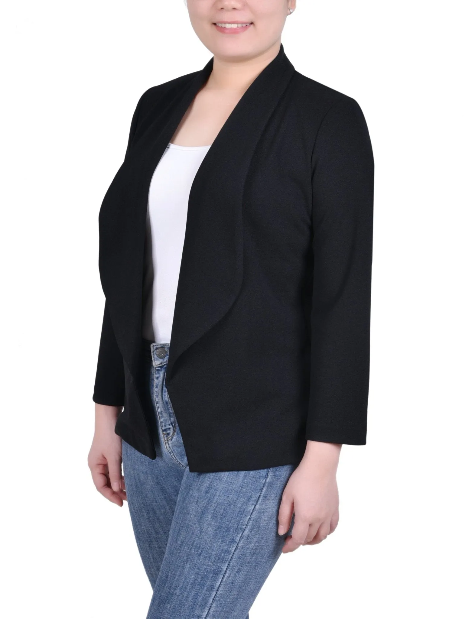 Long Sleeve Ponte Jacket - Petite