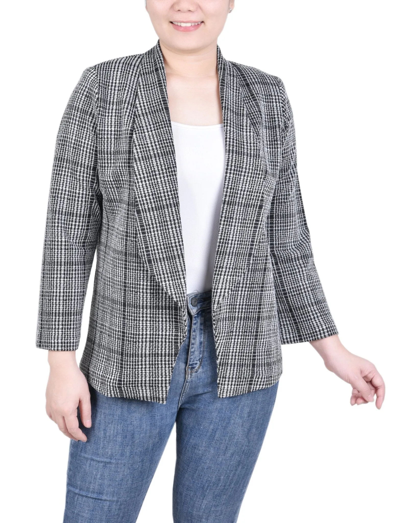 Long Sleeve Ponte Jacket - Petite