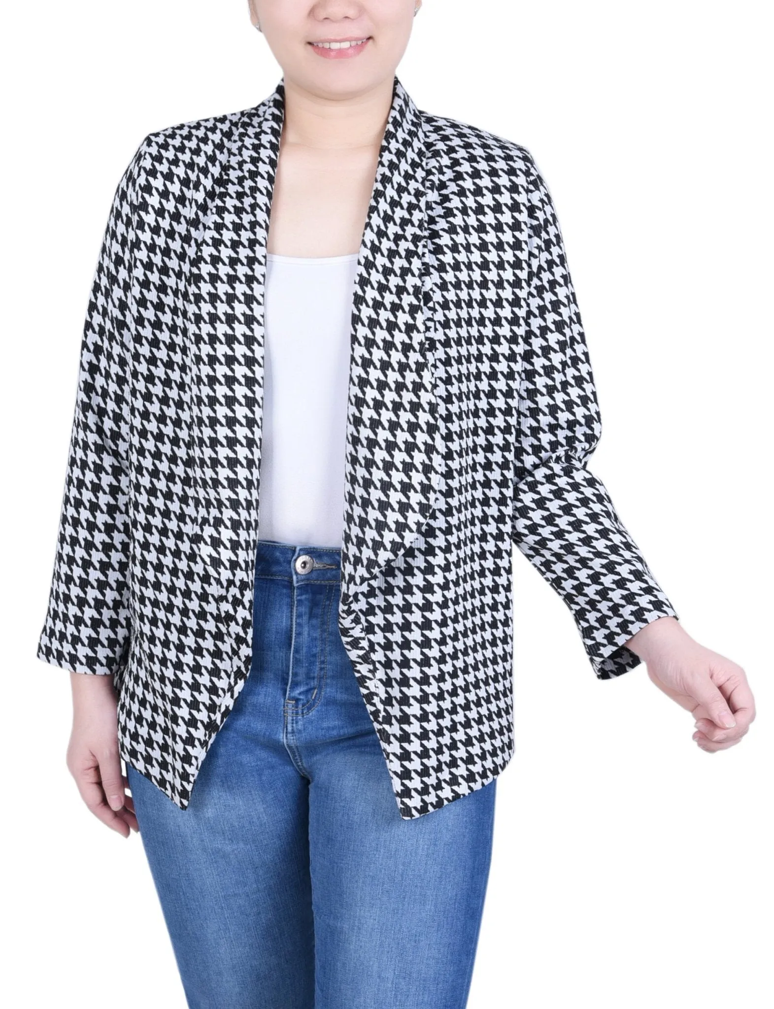 Long Sleeve Ponte Jacket - Petite