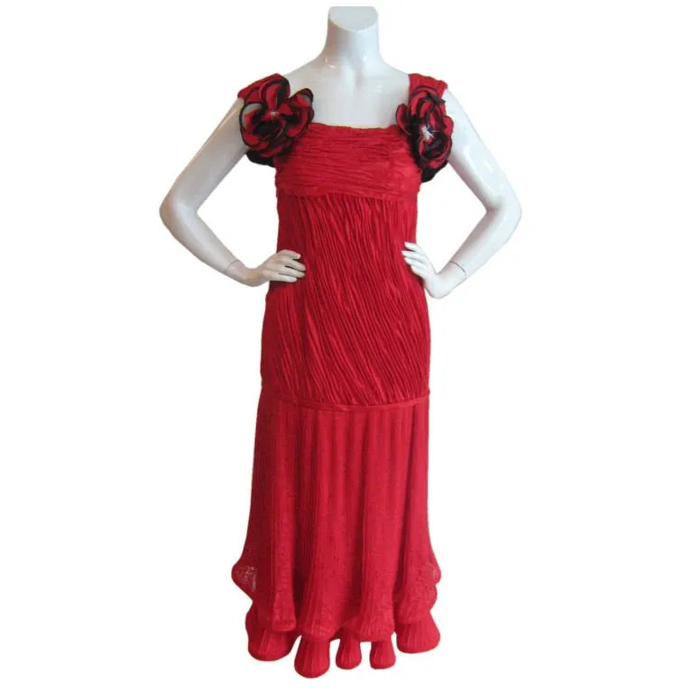 MAGGIE REEVES Red Flamenco Ruched Dress