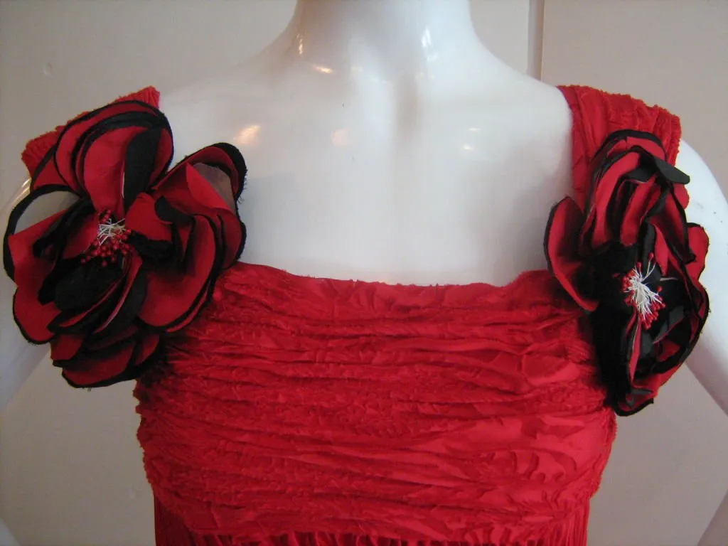 MAGGIE REEVES Red Flamenco Ruched Dress