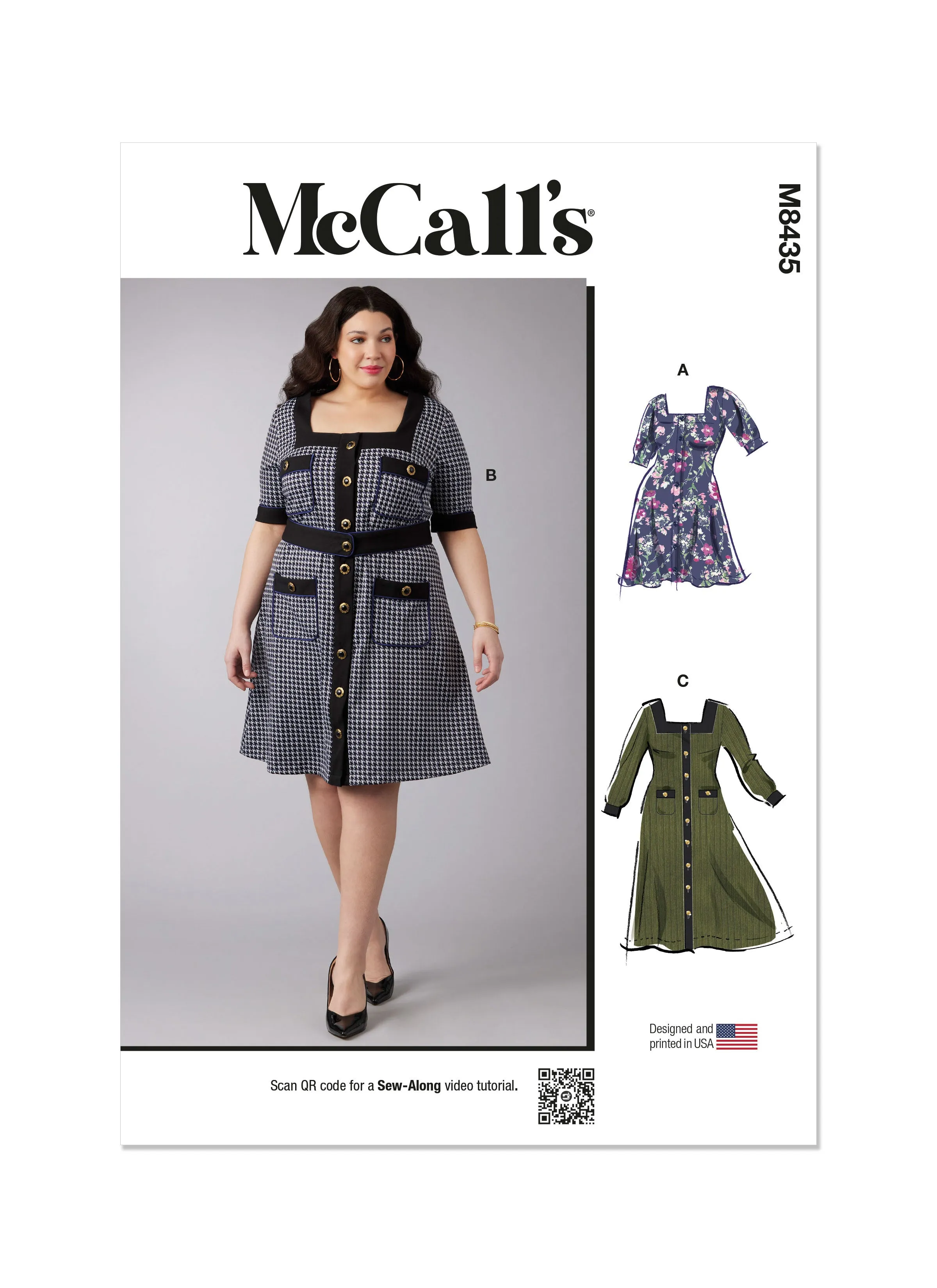 McCall's Pattern M8435 Plus Size Dress